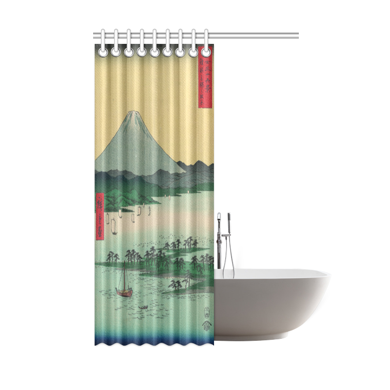 Hiroshige Pine Beach Miho In Suruga Shower Curtain 48"x72"