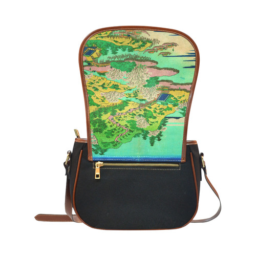 Hokusai Mount Tempo Setchu Landscape Saddle Bag/Small (Model 1649)(Flap Customization)
