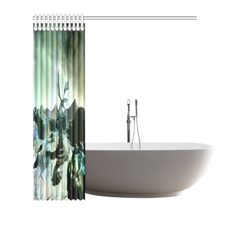 Dragon in a fantasy landscape Shower Curtain 72"x72"