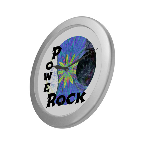 Acoustic Blueburst power rock Silver Color Wall Clock