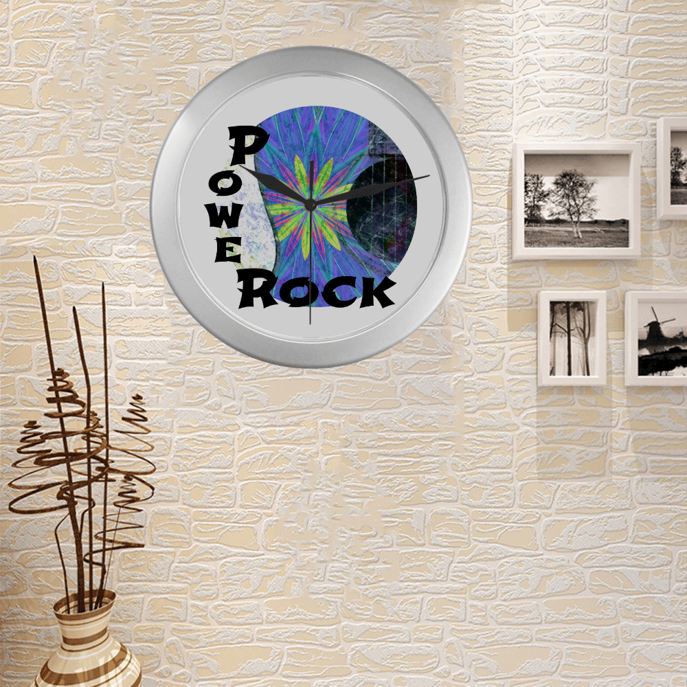 Acoustic Blueburst power rock Silver Color Wall Clock