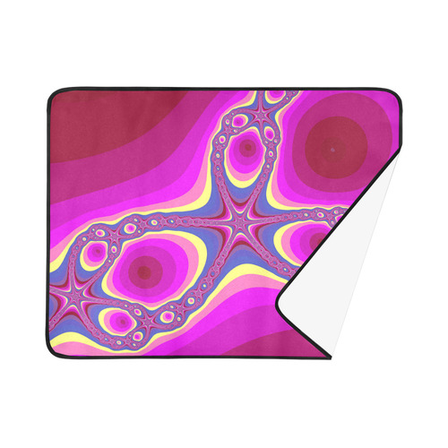 Fractal in pink Beach Mat 78"x 60"