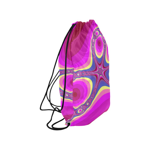 Fractal in pink Small Drawstring Bag Model 1604 (Twin Sides) 11"(W) * 17.7"(H)