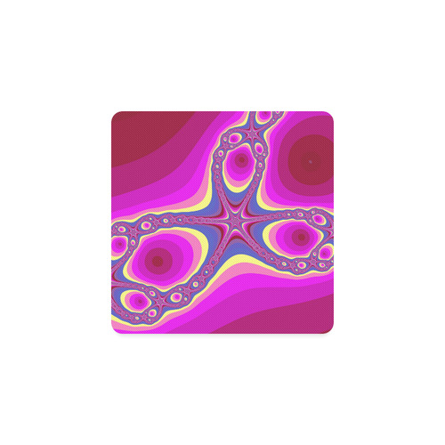 Fractal in pink Square Coaster