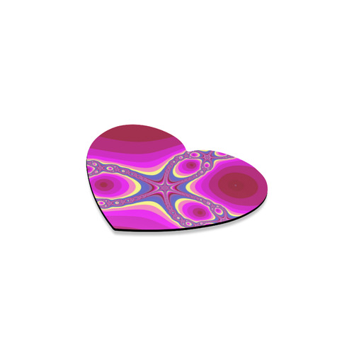 Fractal in pink Heart Coaster