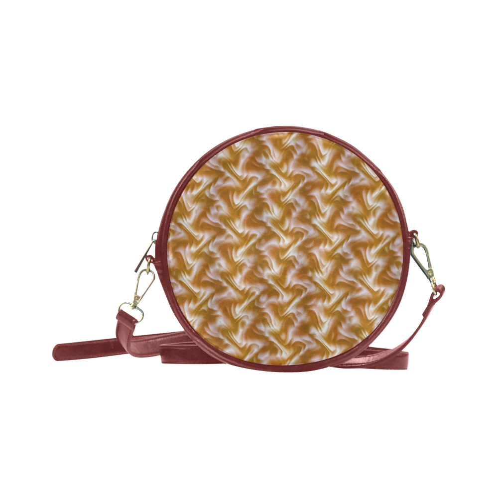 Chocolate Silk Rumple - Jera Nour Round Sling Bag (Model 1647)