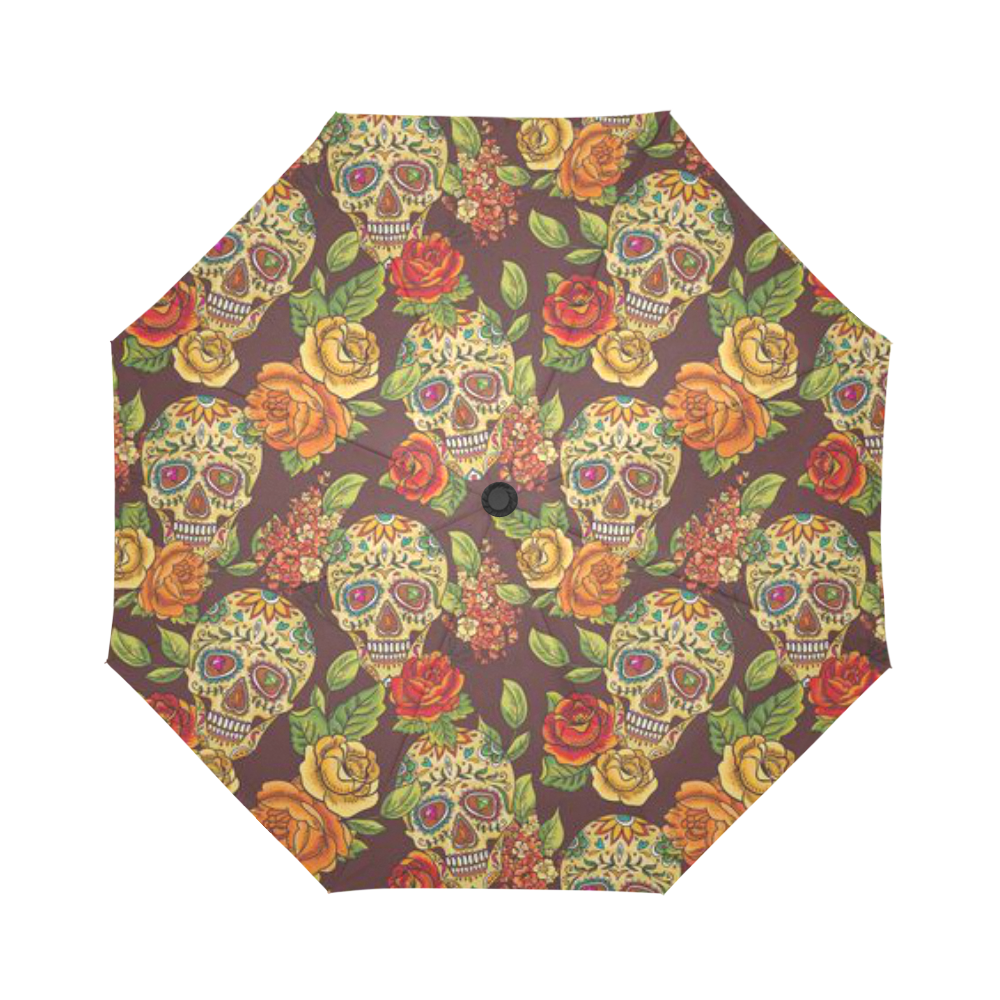 sugar skull pattern Auto-Foldable Umbrella (Model U04)
