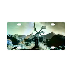 Dragon in a fantasy landscape Classic License Plate