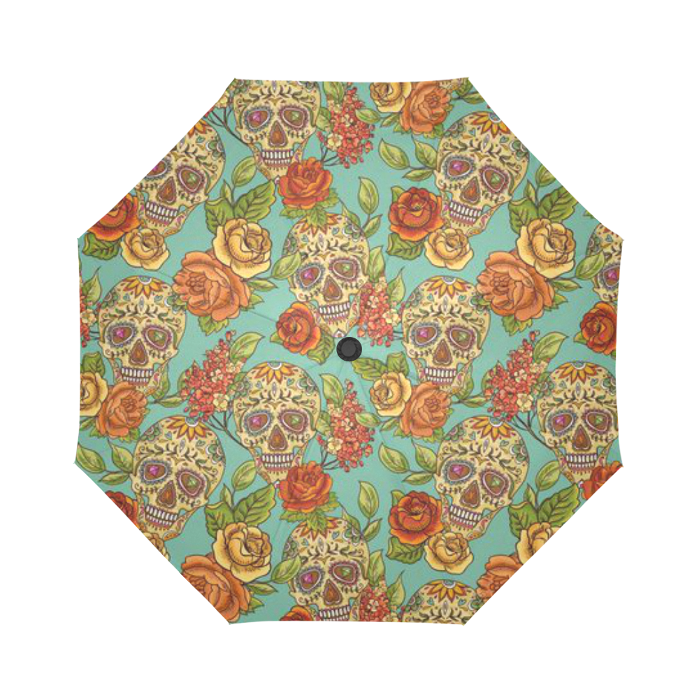 sugar skull pattern Auto-Foldable Umbrella (Model U04)