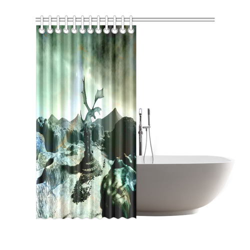 Dragon in a fantasy landscape Shower Curtain 72"x72"