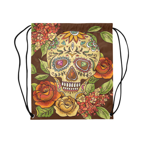 sugar skull Large Drawstring Bag Model 1604 (Twin Sides)  16.5"(W) * 19.3"(H)