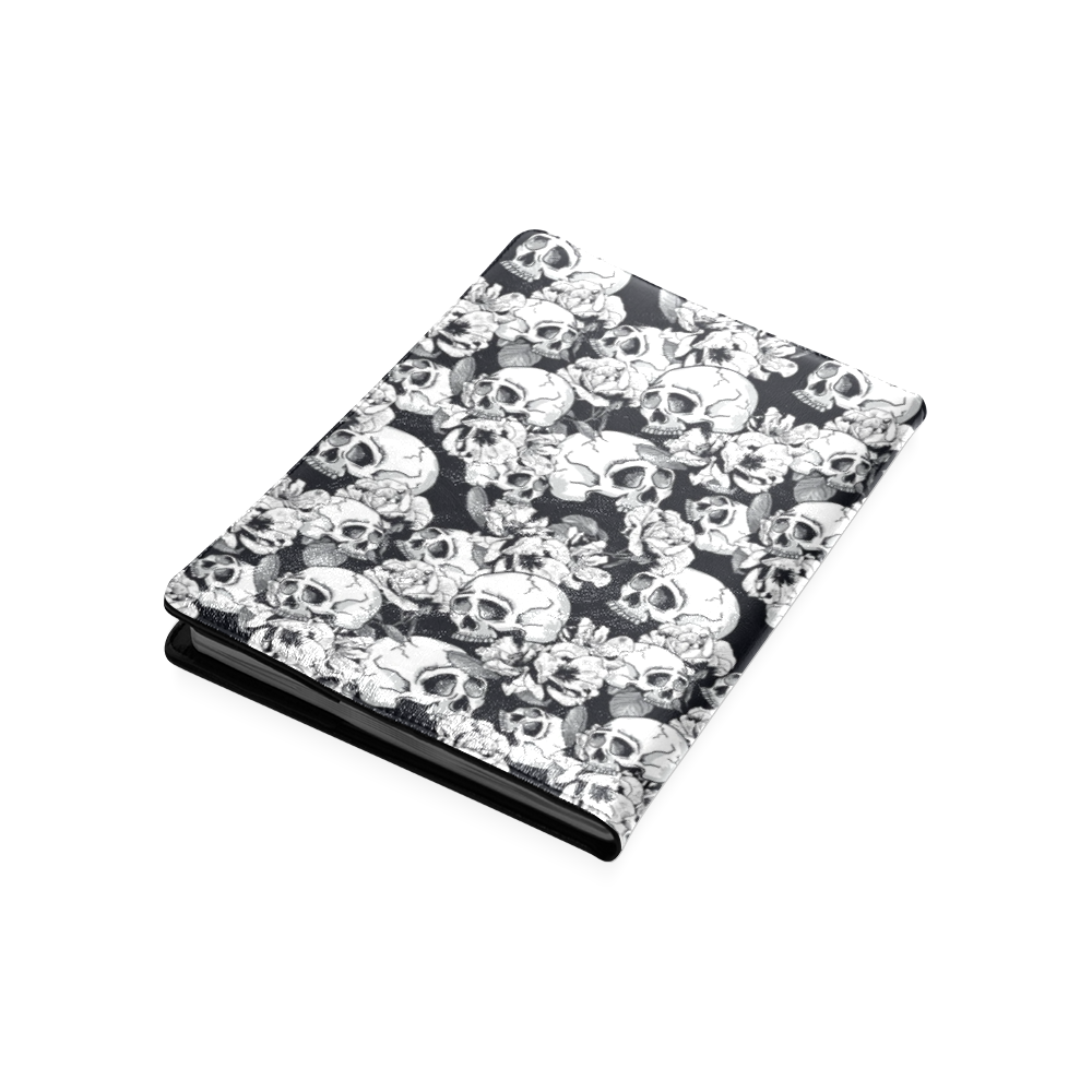 skull pattern, black and white Custom NoteBook B5