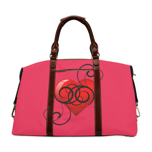 Elegant Flourished Heart Classic Travel Bag (Model 1643) Remake