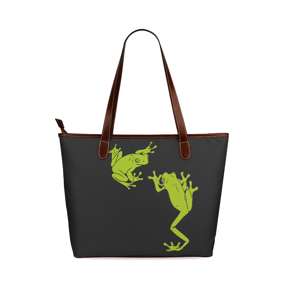 Froggy Love Shoulder Tote Bag (Model 1646)