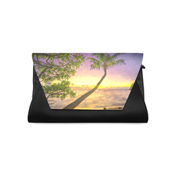 Painting tropical sunset beach with palms Clutch Bag (Model 1630)