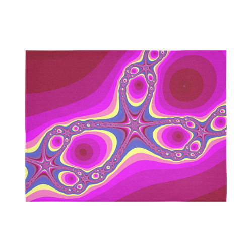 Fractal in pink Cotton Linen Wall Tapestry 80"x 60"