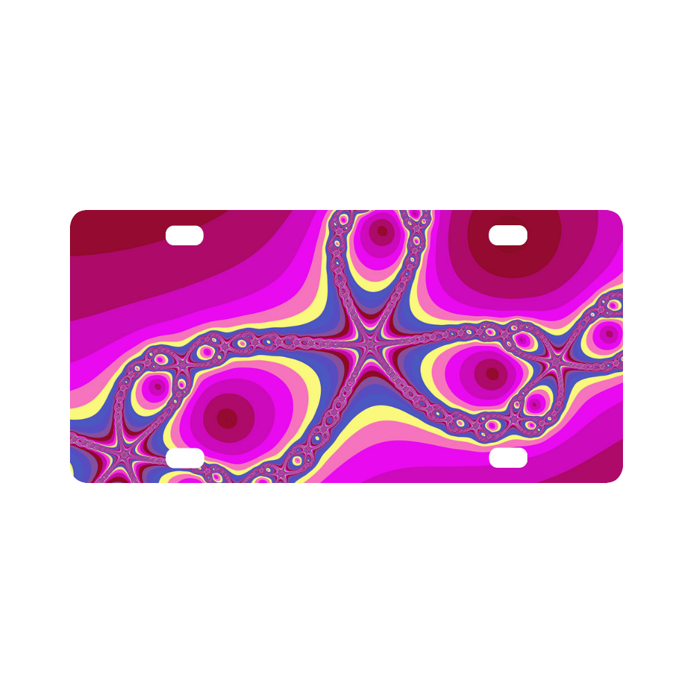Fractal in pink Classic License Plate