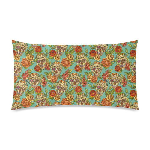sugar skull pattern Rectangle Pillow Case 20"x36"(Twin Sides)