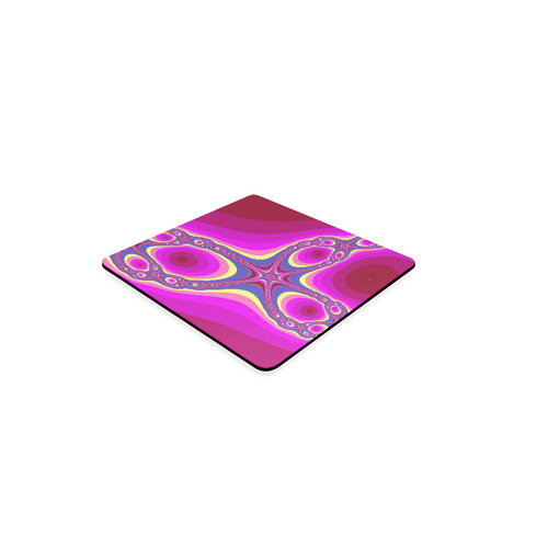 Fractal in pink Square Coaster