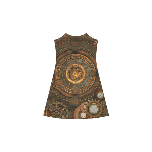 Steampunk, wonderful vintage clocks and gears Alcestis Slip Dress (Model D05)