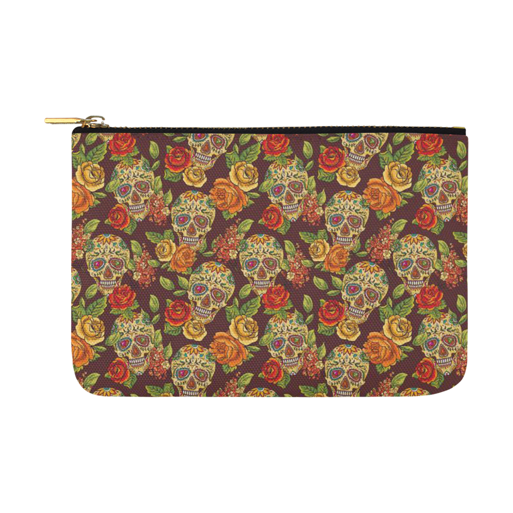 sugar skull pattern Carry-All Pouch 12.5''x8.5''
