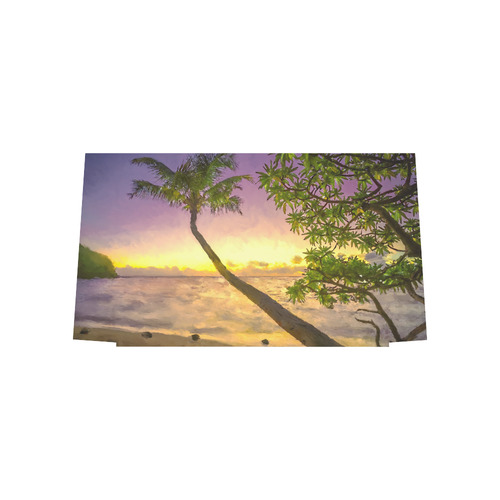 Painting tropical sunset beach with palms Euramerican Tote Bag/Large (Model 1656)