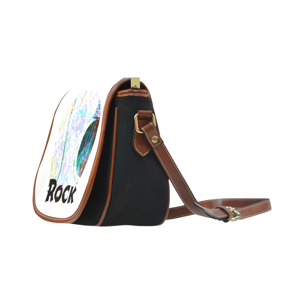 Acoustic Whitewash Rock Saddle Bag/Small (Model 1649)(Flap Customization)