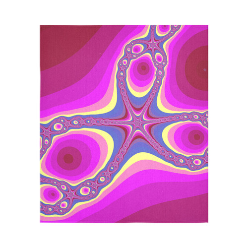 Fractal in pink Cotton Linen Wall Tapestry 51"x 60"