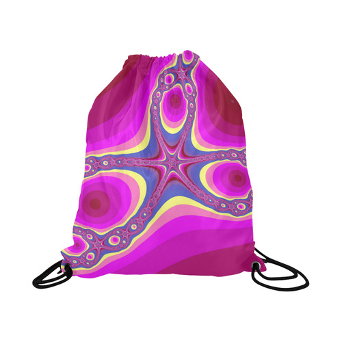 Fractal in pink Large Drawstring Bag Model 1604 (Twin Sides)  16.5"(W) * 19.3"(H)