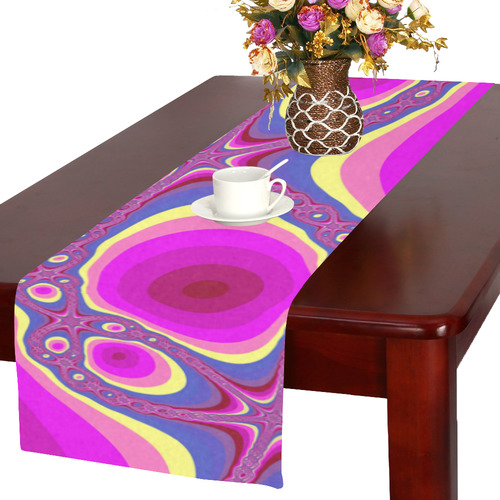 Fractal in pink Table Runner 16x72 inch
