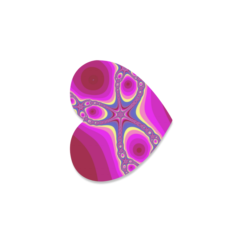Fractal in pink Heart Coaster