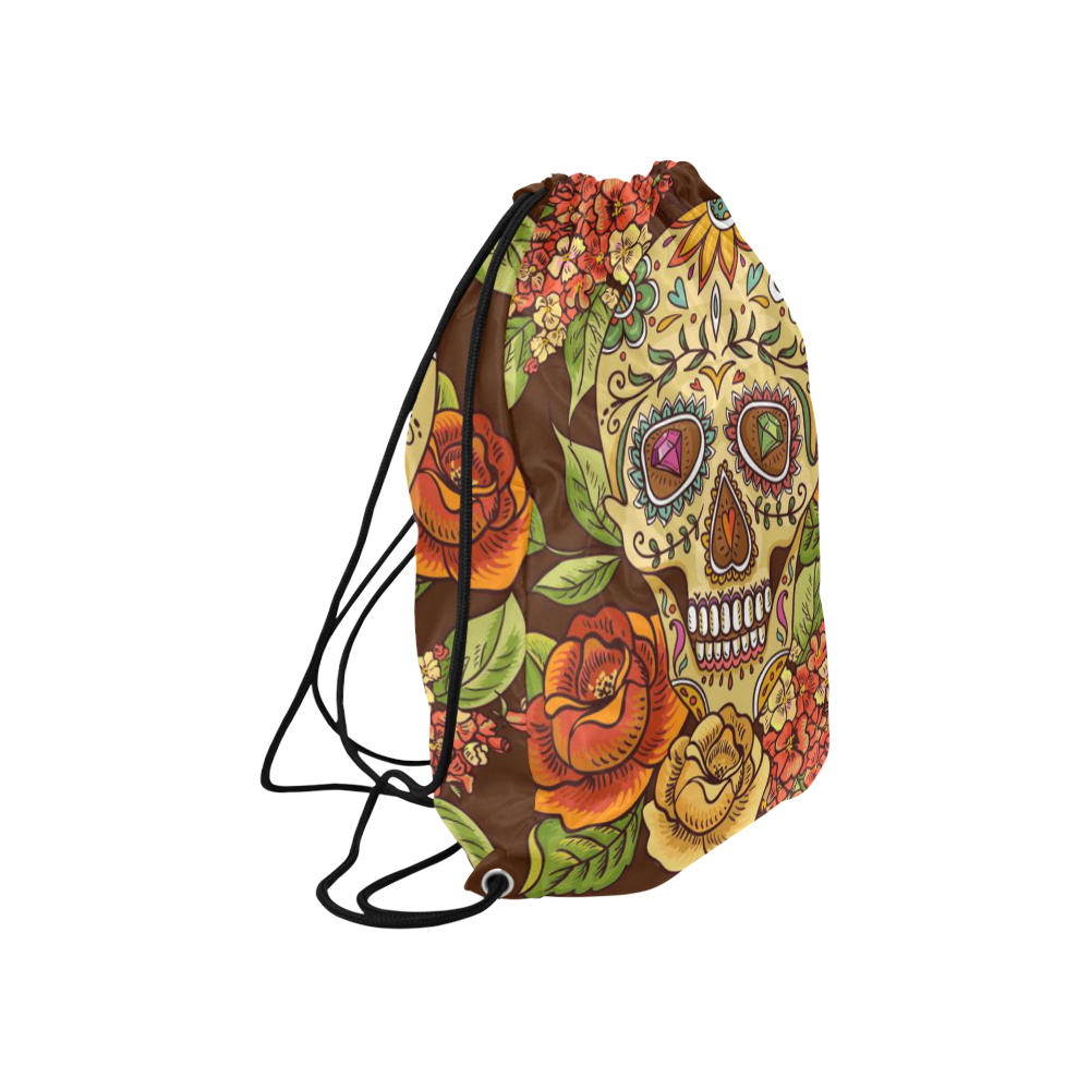 sugar skull Large Drawstring Bag Model 1604 (Twin Sides)  16.5"(W) * 19.3"(H)