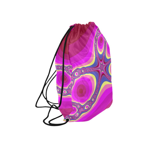 Fractal in pink Large Drawstring Bag Model 1604 (Twin Sides)  16.5"(W) * 19.3"(H)