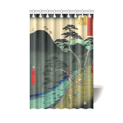 Hiroshige Hakone Japanese Nature Woodblock Shower Curtain 48"x72"