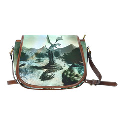 Dragon in a fantasy landscape Saddle Bag/Small (Model 1649) Full Customization