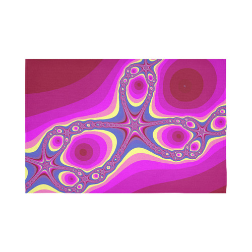 Fractal in pink Cotton Linen Wall Tapestry 90"x 60"