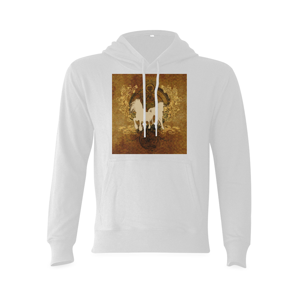 Beautiful horses, silhouette Oceanus Hoodie Sweatshirt (NEW) (Model H03)