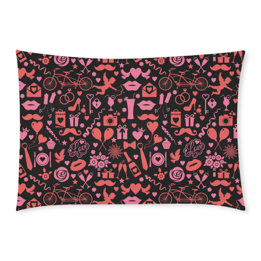 Pink Love Custom Rectangle Pillow Case 20x30 (One Side)