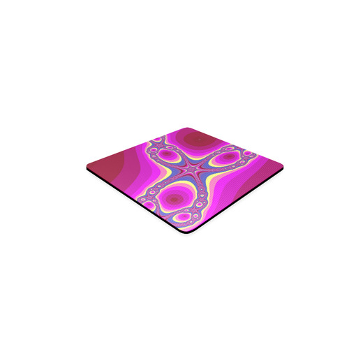 Fractal in pink Square Coaster