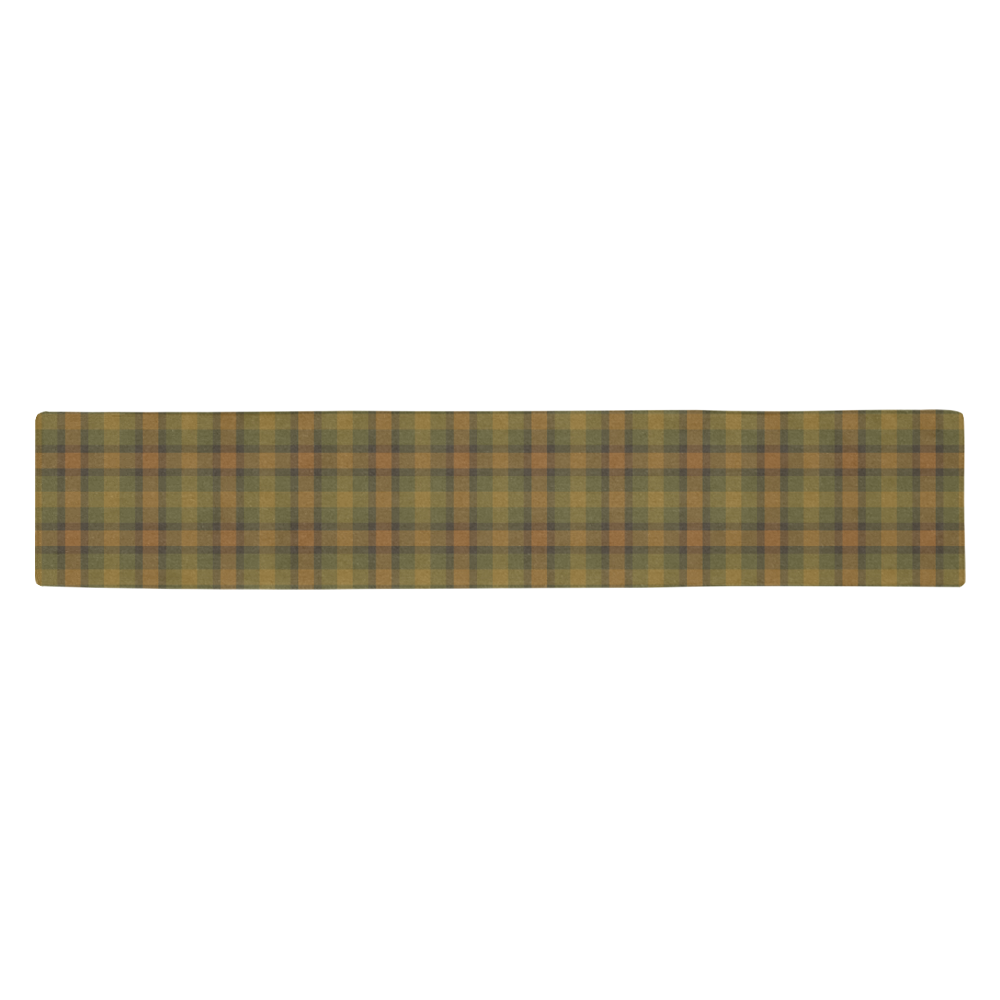 Gold Olive Plaid Table Runner 14x72 inch