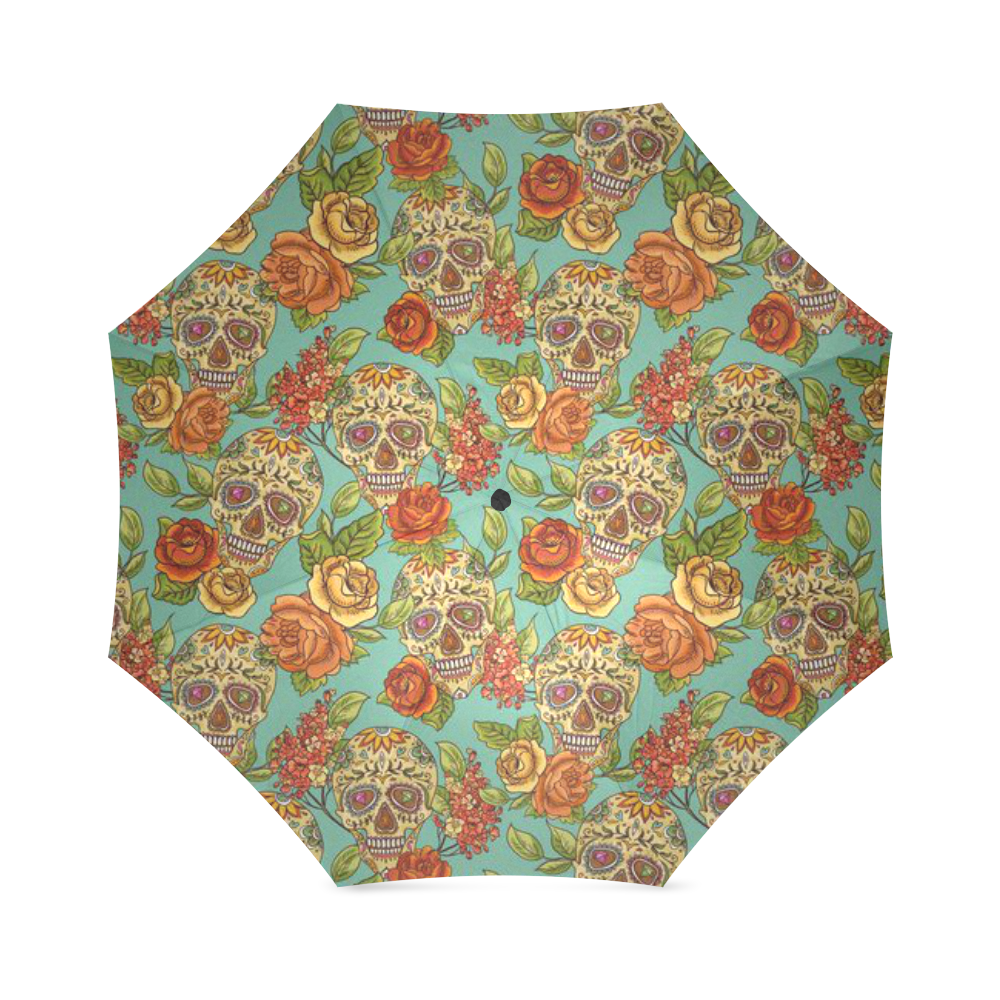 sugar skull pattern Foldable Umbrella (Model U01)