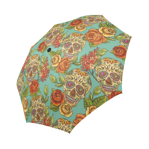 sugar skull pattern Auto-Foldable Umbrella (Model U04)