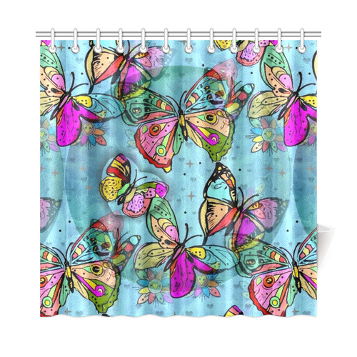 My Butterfly Popart by Nico Bielow Shower Curtain 72"x72"