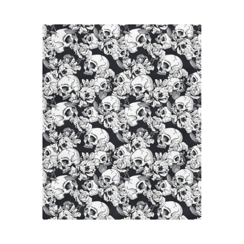 skull pattern, black and white Duvet Cover 86"x70" ( All-over-print)