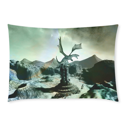 Dragon in a fantasy landscape Custom Rectangle Pillow Case 20x30 (One Side)