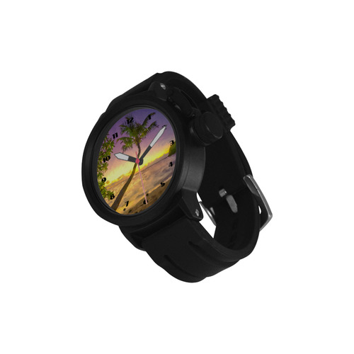 Tropical sunset beach with palms Men's Sports Watch(Model 309)