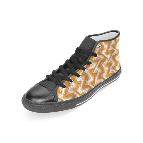 Chocolate Silk Rumple - Jera Nour Women's Classic High Top Canvas Shoes (Model 017)