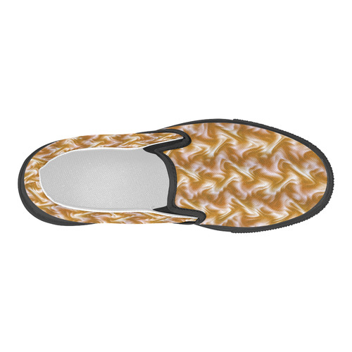 Chocolate Silk Rumple - Jera Nour Women's Slip-on Canvas Shoes (Model 019)