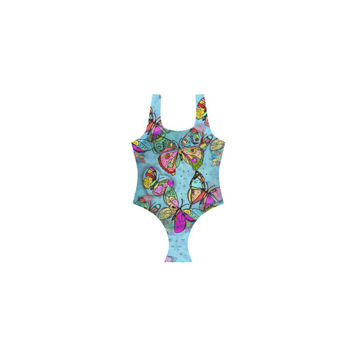 My Butterfly Popart by Nico Bielow Vest One Piece Swimsuit (Model S04)