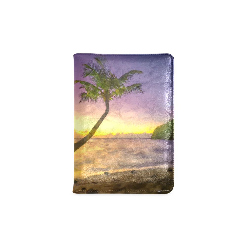 Painting tropical sunset beach with palms Custom NoteBook A5